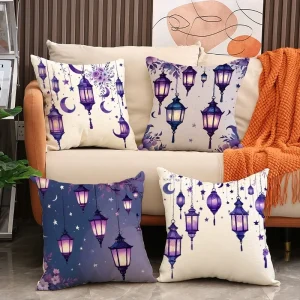 New Middle Eastern Ramadan Decorative Pillow Cover Home Seat Cushion Linen Stain-resistant Printed Sofa Pillow Eid Home Decor