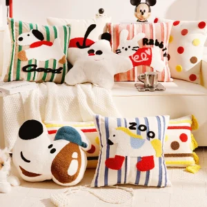 Cartoon Living Room Sofa Throw Blanket Cute Headboard Cushion Throw Pillow Cover Children's Throw Pillow for Decoration